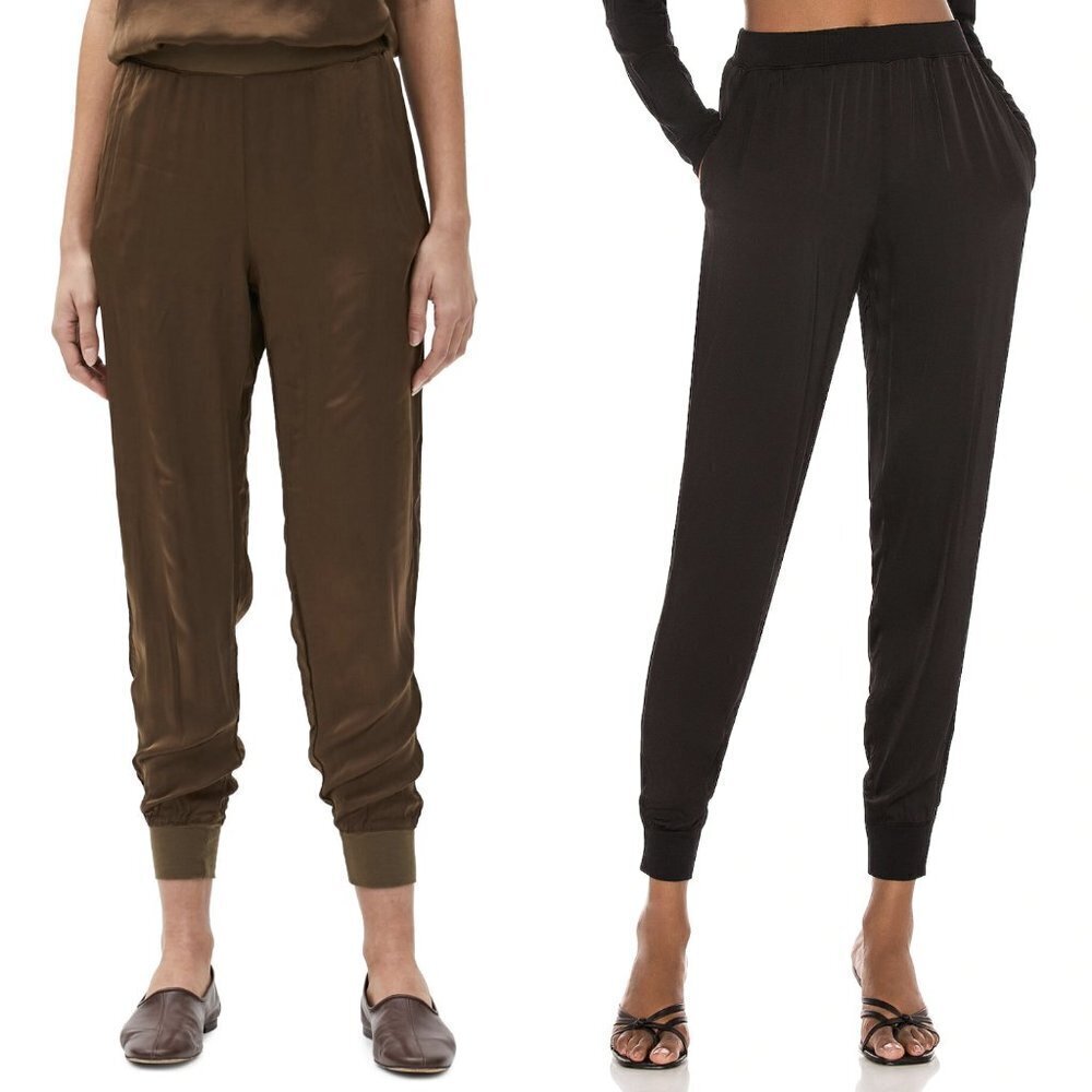 Michael Stars Lidia Relaxed Lightweight Jogger Pants in Canopy Brown Sz. M NEW